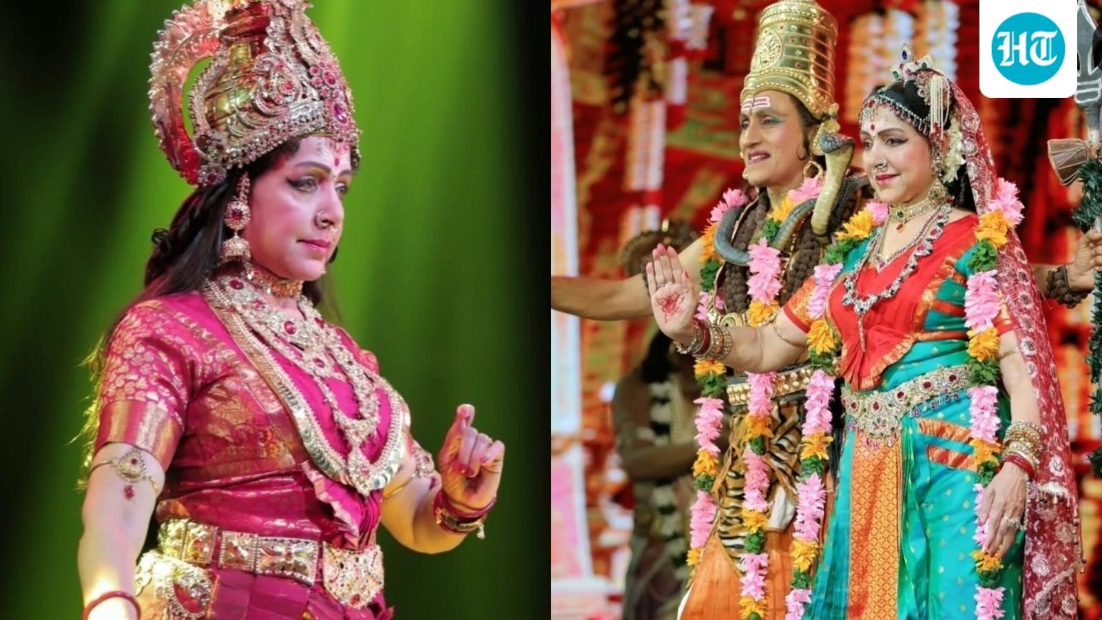 Hema Malini Performs as Goddess Durga in Hyderabad for Navratri