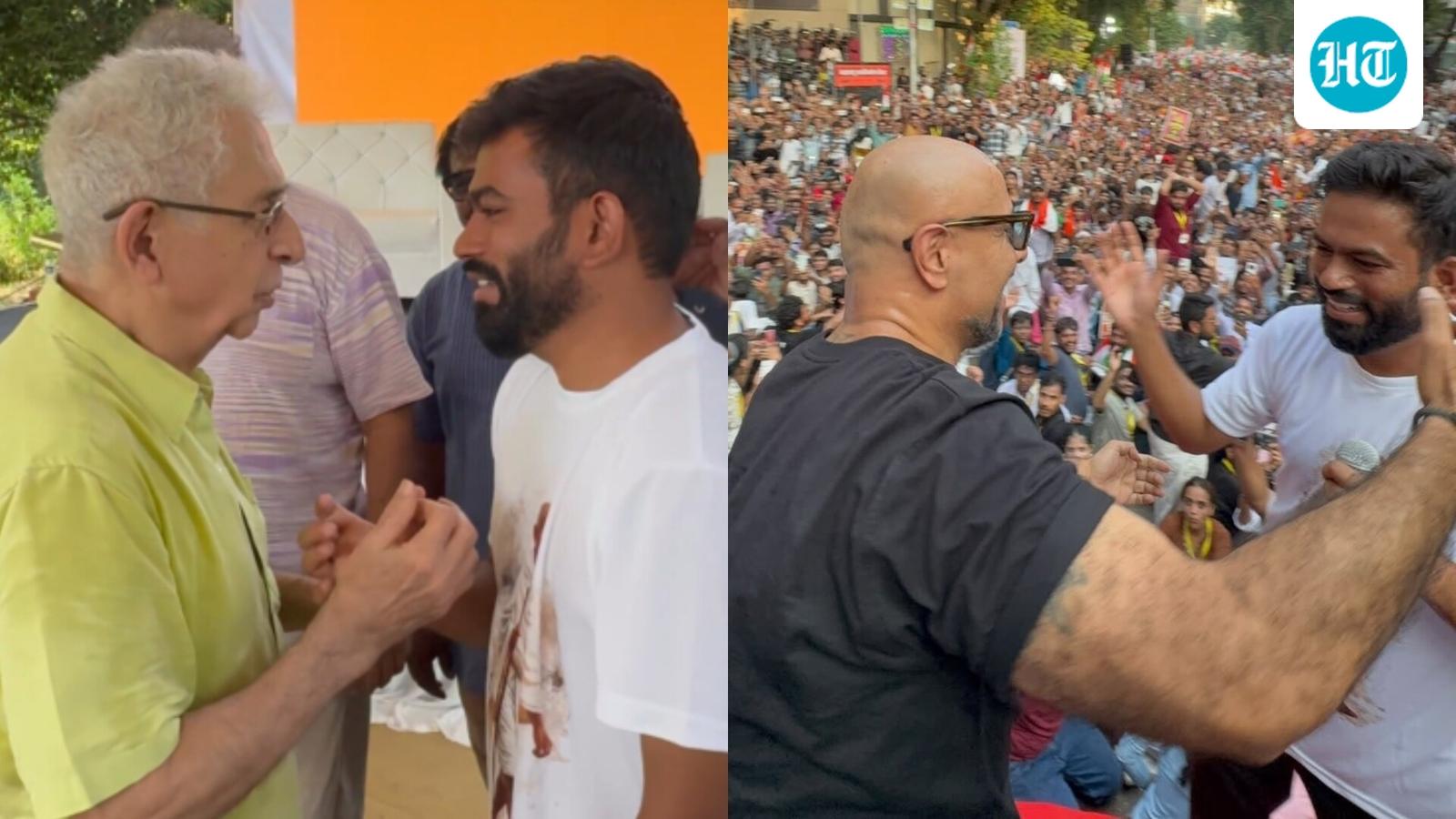 Naseeruddin Shah and Vishal Dadlani Join Protest at Shivaji Park