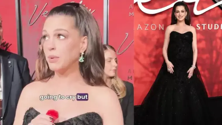 Anne Hathaway Tears Up During Promotional Interview for Verity