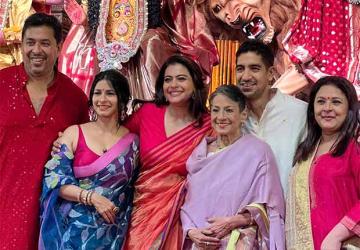 Kajol Attends the 80th North Bombay Sarbojanin Durga Puja in Mumbai