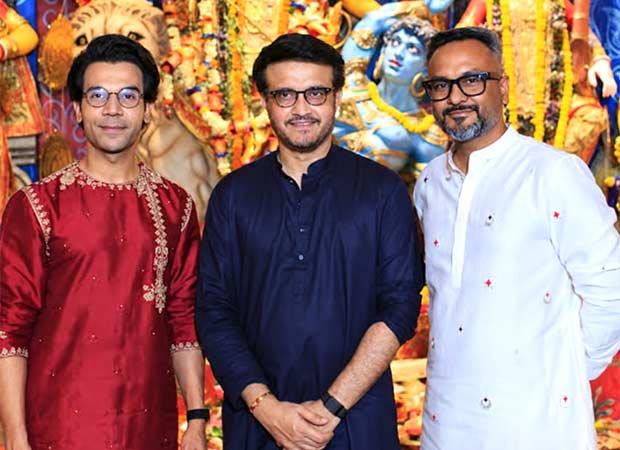 Rajkummar Rao and Ankur Garg Celebrate Mahashtami with Sourav Ganguly in Kolkata