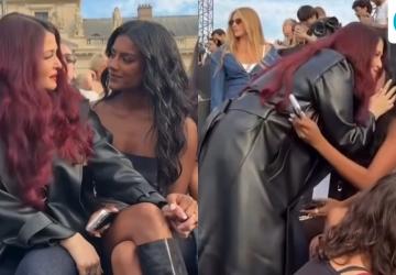 Aishwarya Rai Greets Simone Ashley at Paris Fashion Week