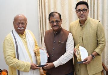 Dinesh Vijan and Ujjwal Nikam Meet RSS Chief Mohan Bhagwat for Prahaar