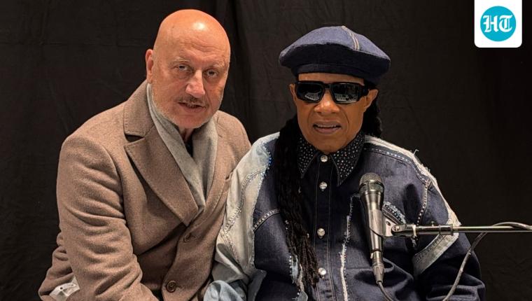 Anupam Kher Meets Stevie Wonder in Stockholm