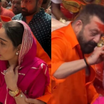 Sanjay Dutt Applies Sindoor on Wife Maanayata's Forehead at Lalbaugcha Raja