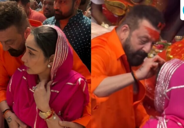 Sanjay Dutt Applies Sindoor on Wife Maanayata's Forehead at Lalbaugcha Raja