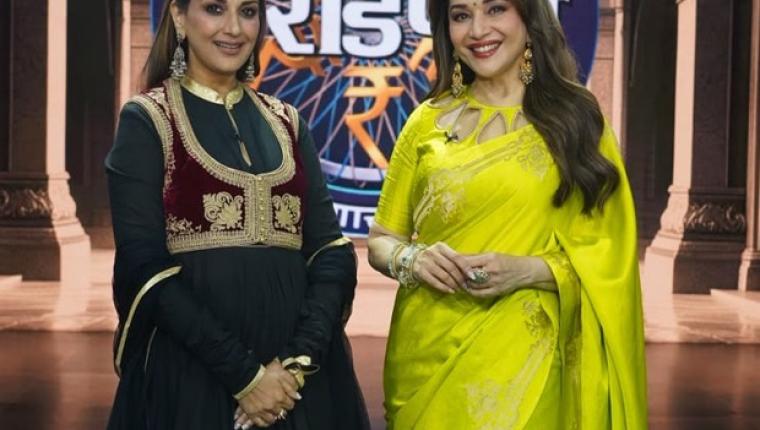 Madhuri Dixit and Sonali Bendre Unite for Kon Honar Crorepati Grand Premiere