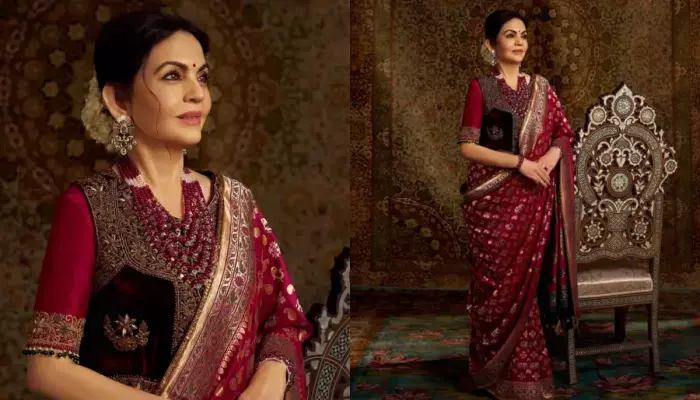 Nita Ambani Wears Ashavali Saree for Swadesh First Anniversary