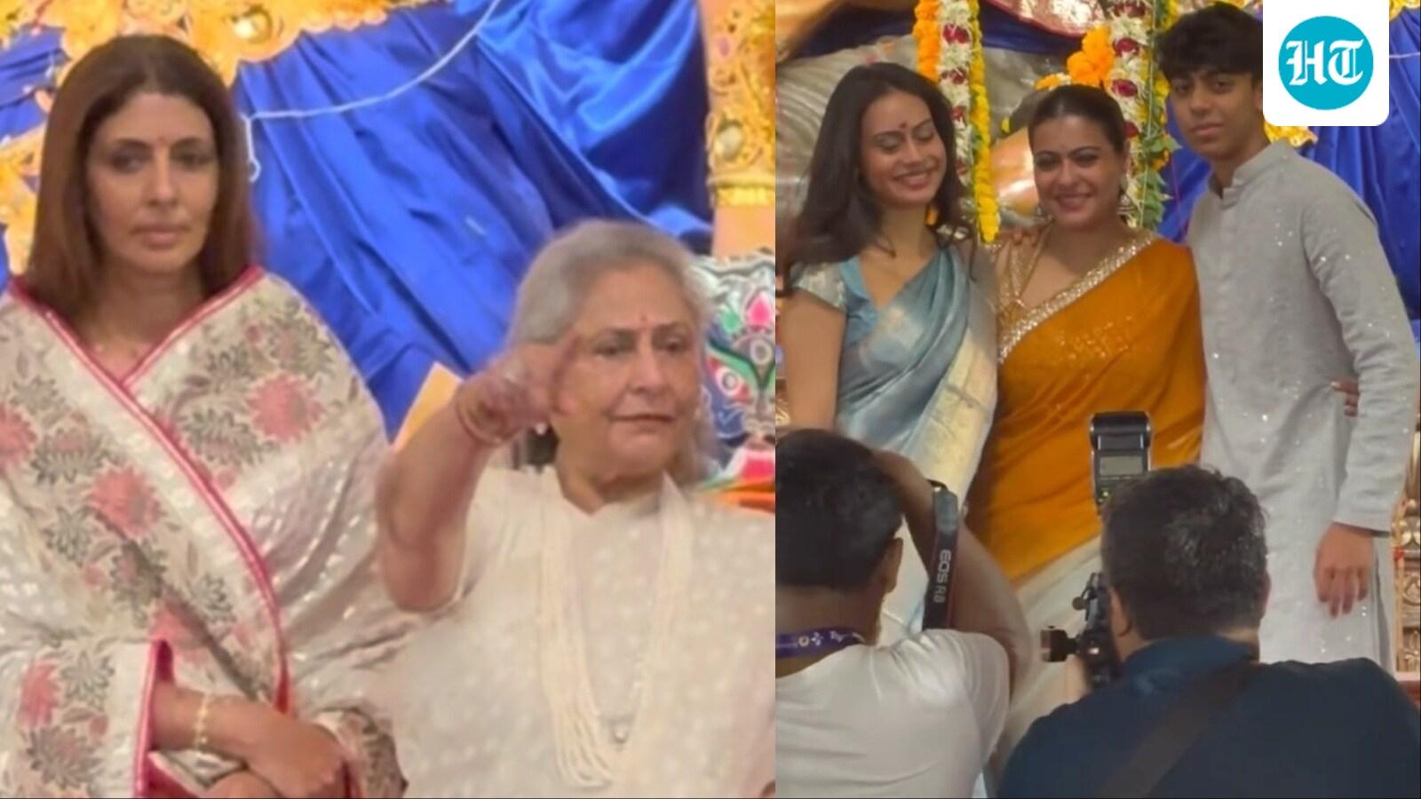 Jaya Bachchan and Shweta Bachchan Join Kajol, Nysa, and Yug for Durga Puja Celebrations