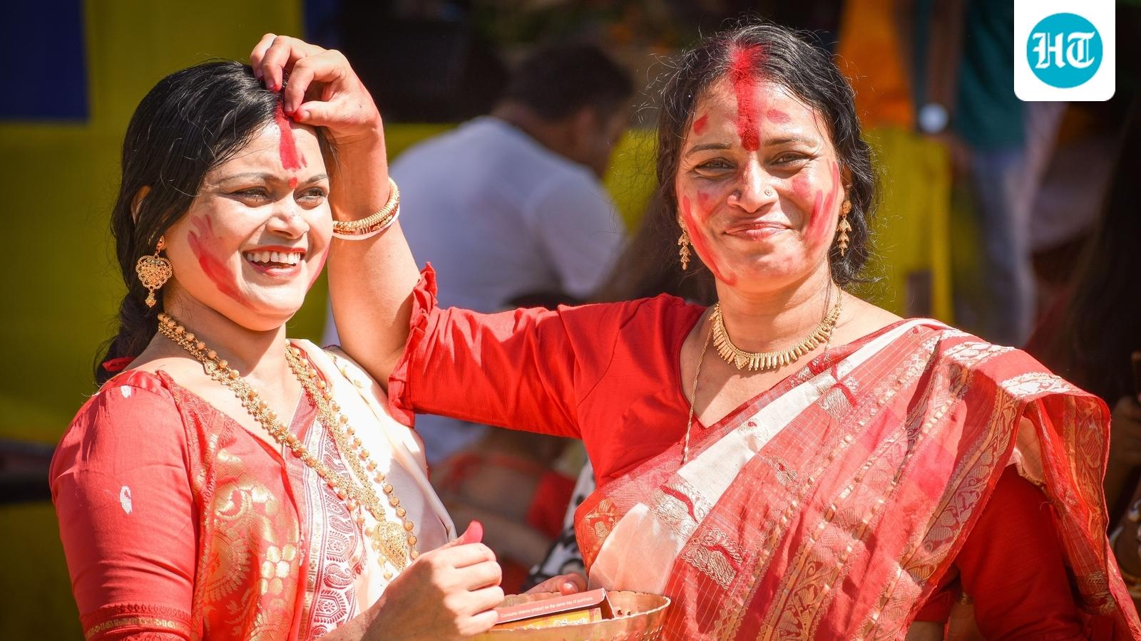 Why Bengali Women Wear White and Red Sarees During Sindoor Khela
