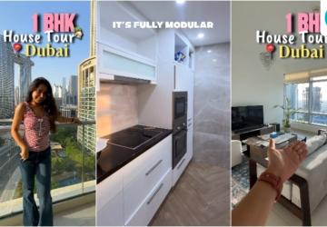 Inside a Dubai 1BHK Rental Featuring an All-White Palette and Skyline Views