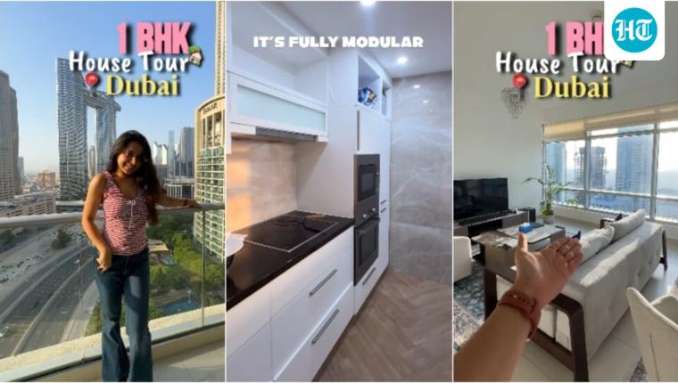 Inside a Dubai 1BHK Rental Featuring an All-White Palette and Skyline Views