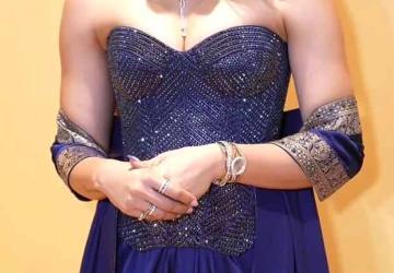 Rashmika Mandanna Wears Swarovski Crystal Corset and Traditional-Inspired Drape for Diwali