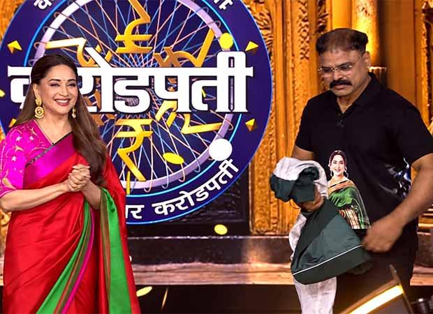 Fan Surprises Madhuri Dixit with T-Shirt Photo on Kon Honar Crorepati