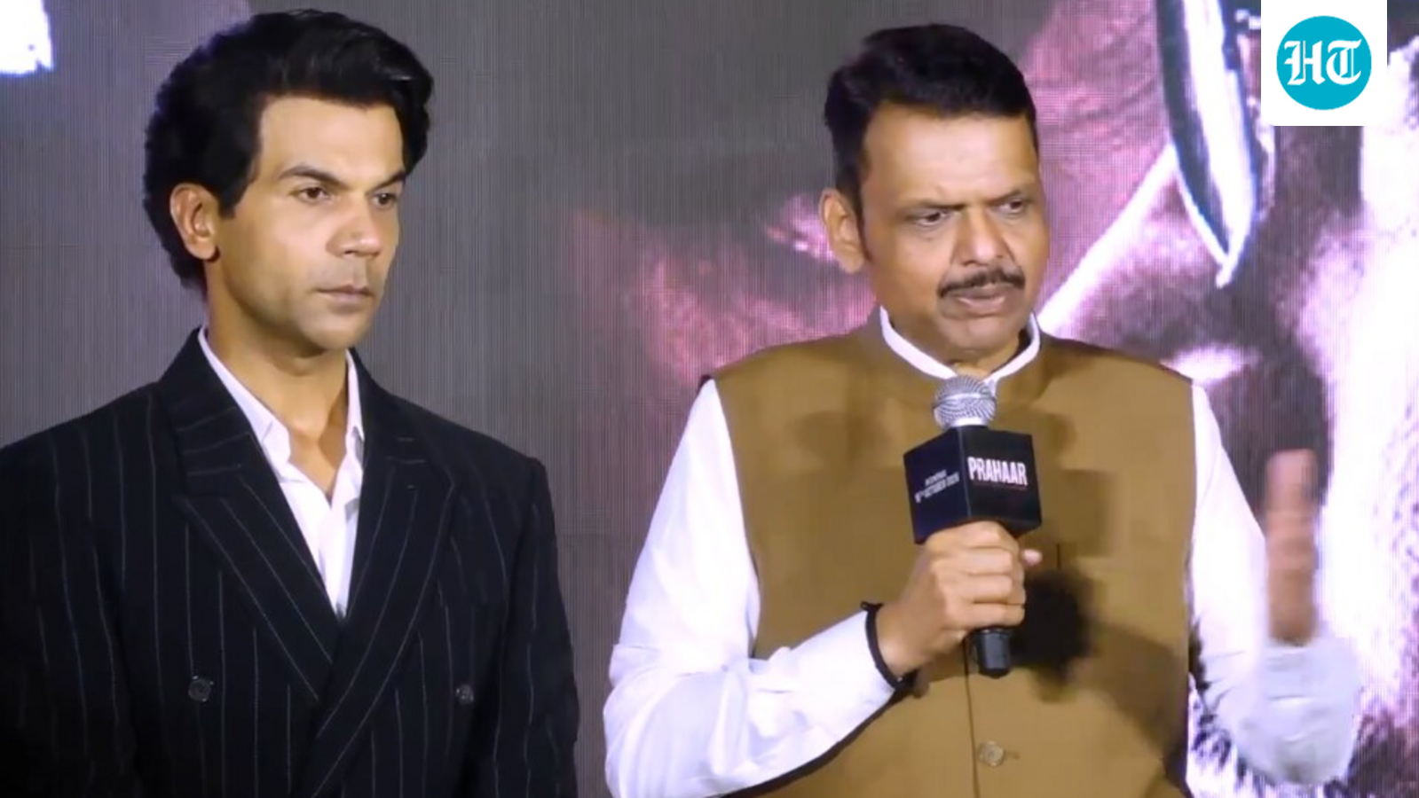 Maharashtra CM Devendra Fadnavis Praises Rajkummar Rao at Prahaar Trailer Launch