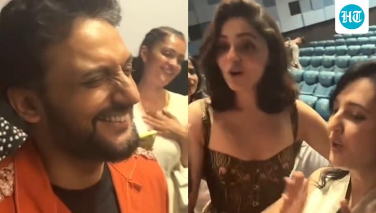 Aneet Padda and Charu Shankar Sing About Mohammed Zeeshan Ayyub’s Hair at Hunkkaar Premiere