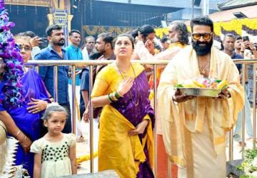 Rishab Shetty Visits Kollur with Family for Dasara