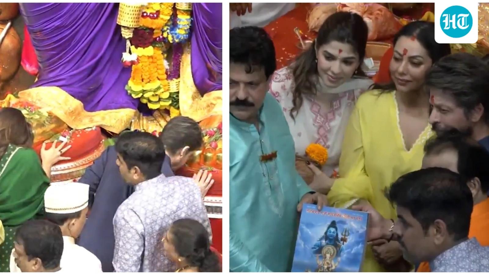 Shah Rukh Khan, Gauri Khan, and Suhana Khan Offer Prayers at Lalbaugcha Raja