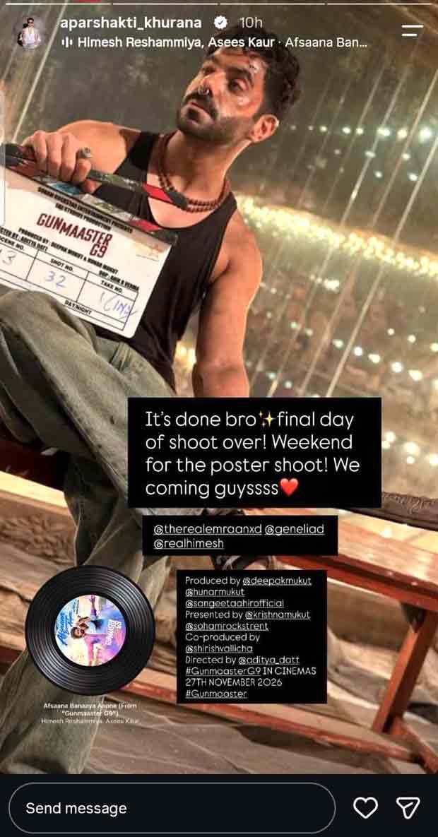 Aparshakti Khurana Wraps Up Shooting for Gunmaaster G9