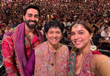 Ayushmann Khurrana and Sharvari Celebrate ‘Jai Ambe’ at Falguni Pathak’s Garba Night