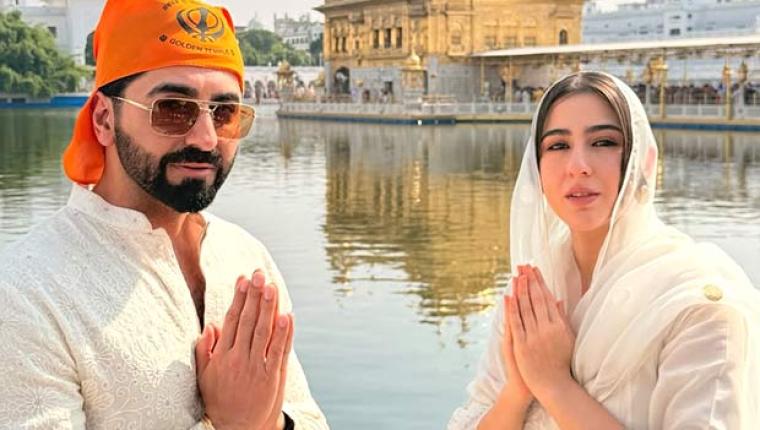 Sara Ali Khan and Ayushmann Khurrana Visit Golden Temple for Dussehra Ahead of Udta Teer Release