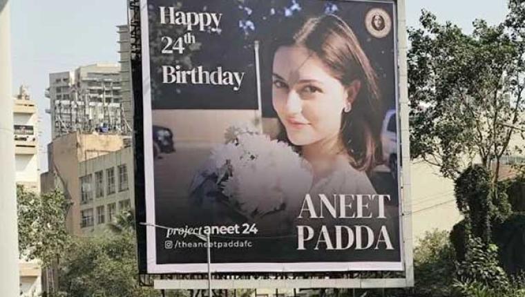 Fans Celebrate Aneet Padda's 24th Birthday with Mumbai Billboard and Charity Initiatives