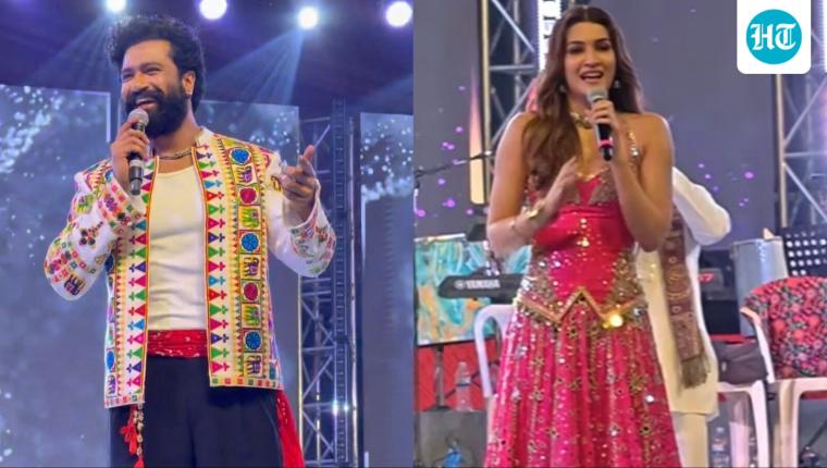 Vicky Kaushal and Kriti Sanon Attend Jamnagar Navratri Celebrations