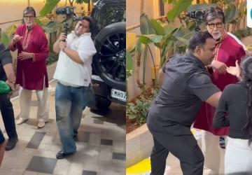 Amitabh Bachchan Greets Fans Outside His Home