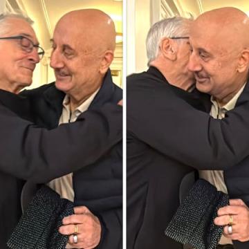 Anupam Kher Meets Robert De Niro During North America Tour
