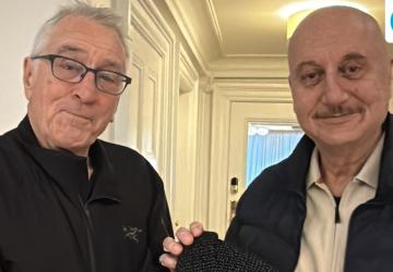 Robert De Niro and Partner Tiffany Chen Host Anupam Kher in the US