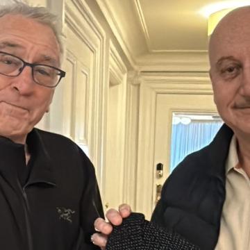Robert De Niro and Partner Tiffany Chen Host Anupam Kher in the US