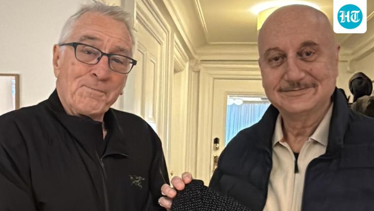 Robert De Niro and Partner Tiffany Chen Host Anupam Kher in the US